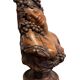Sculpture en terre cuite, buste Bacchante raisins et vignes