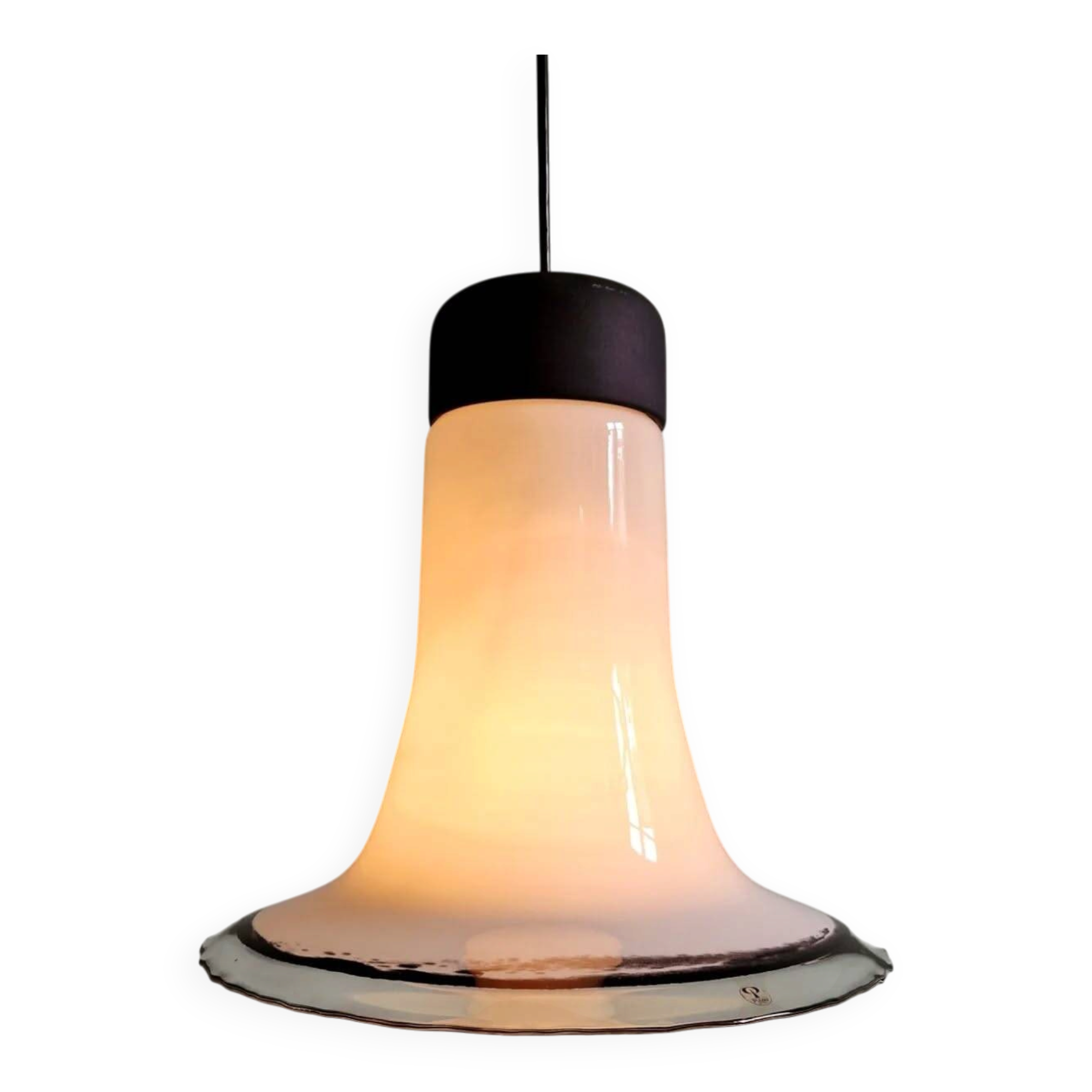 Large glass pendant light, Peill & Putzler, 1970s