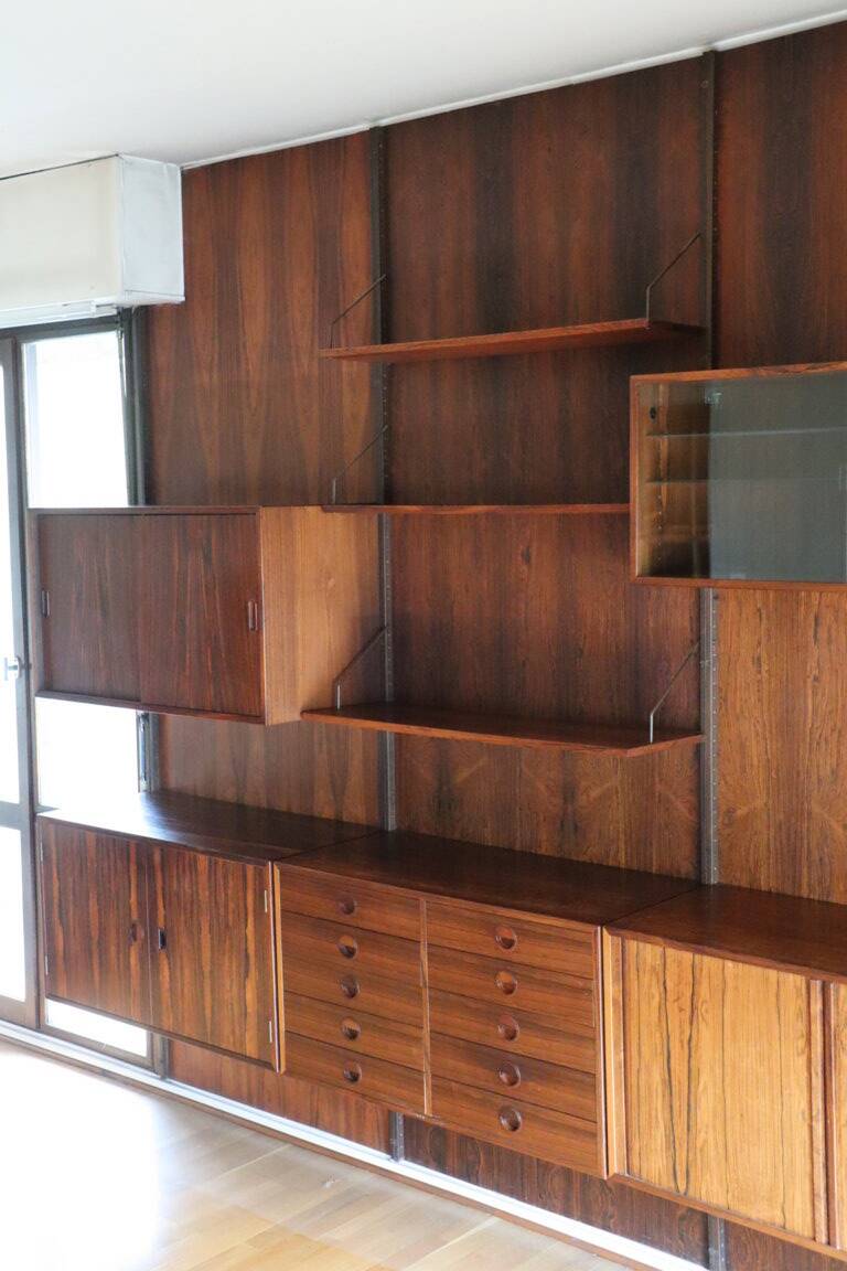Danish wall bookcase by Thygesen and Sorensen in rosewood, 1960