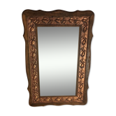 Former mirror wooden décor in copper 41x62cm