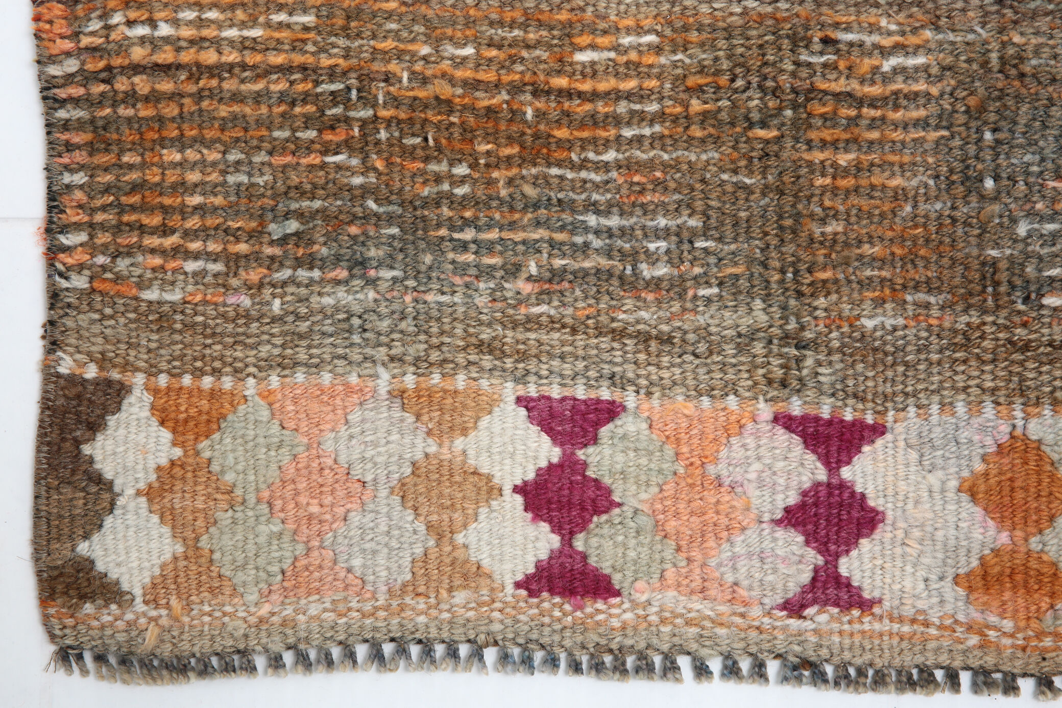 1960s antique wool vintage runner rug