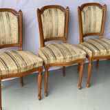 3 vintage Louis XVI style upholstered chairs