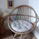 Fauteuil en rotin naturel avec assise pivotante