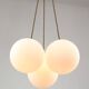 Mid-Century Italian Brass & Opaline Cluster of Lamps
