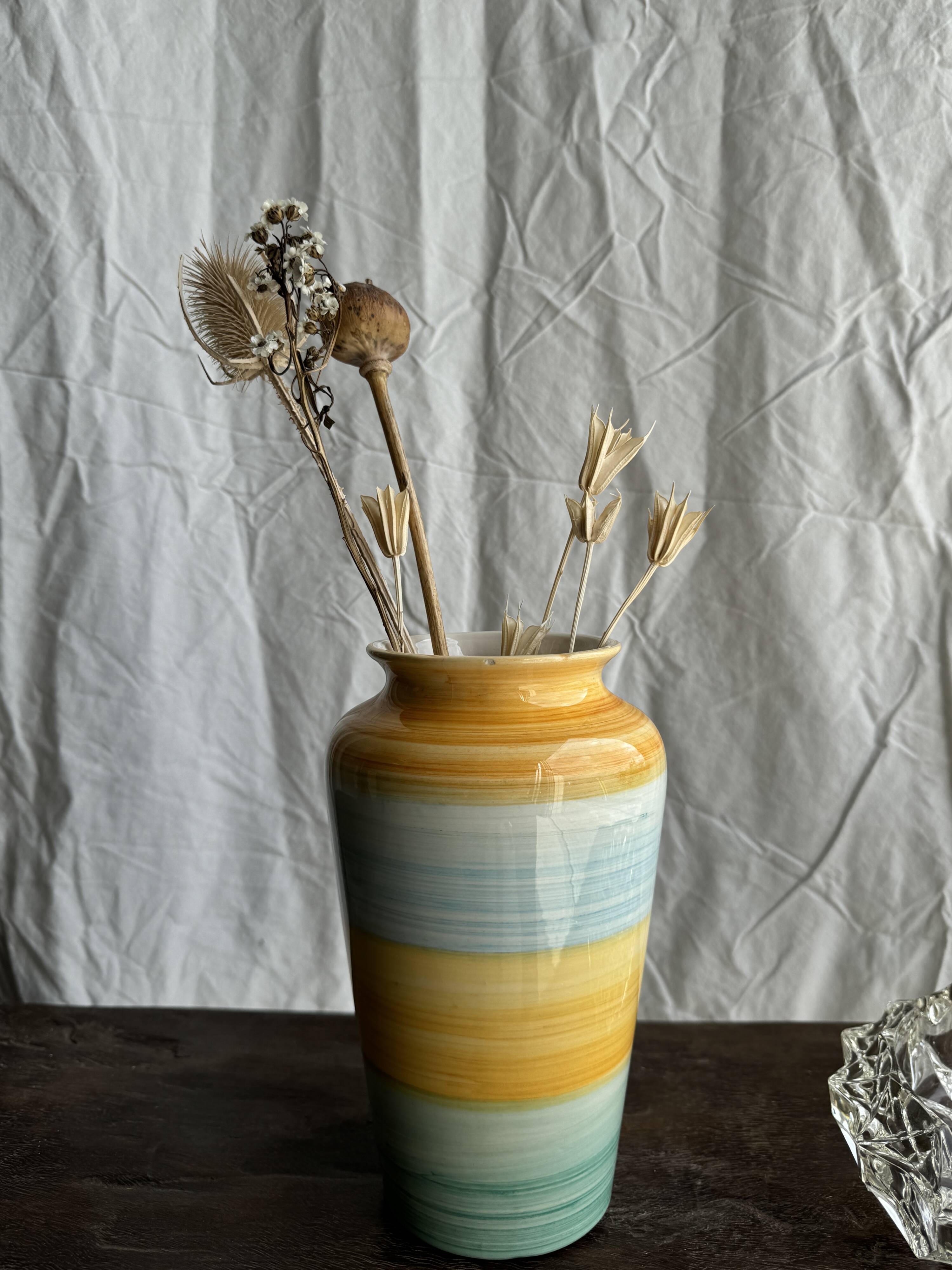 90s vase green, yellow, blue