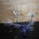 4 Luminarc white wine glasses with blue stem Azur France