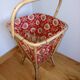 Square-shaped 1960s wicker knitting cart worker