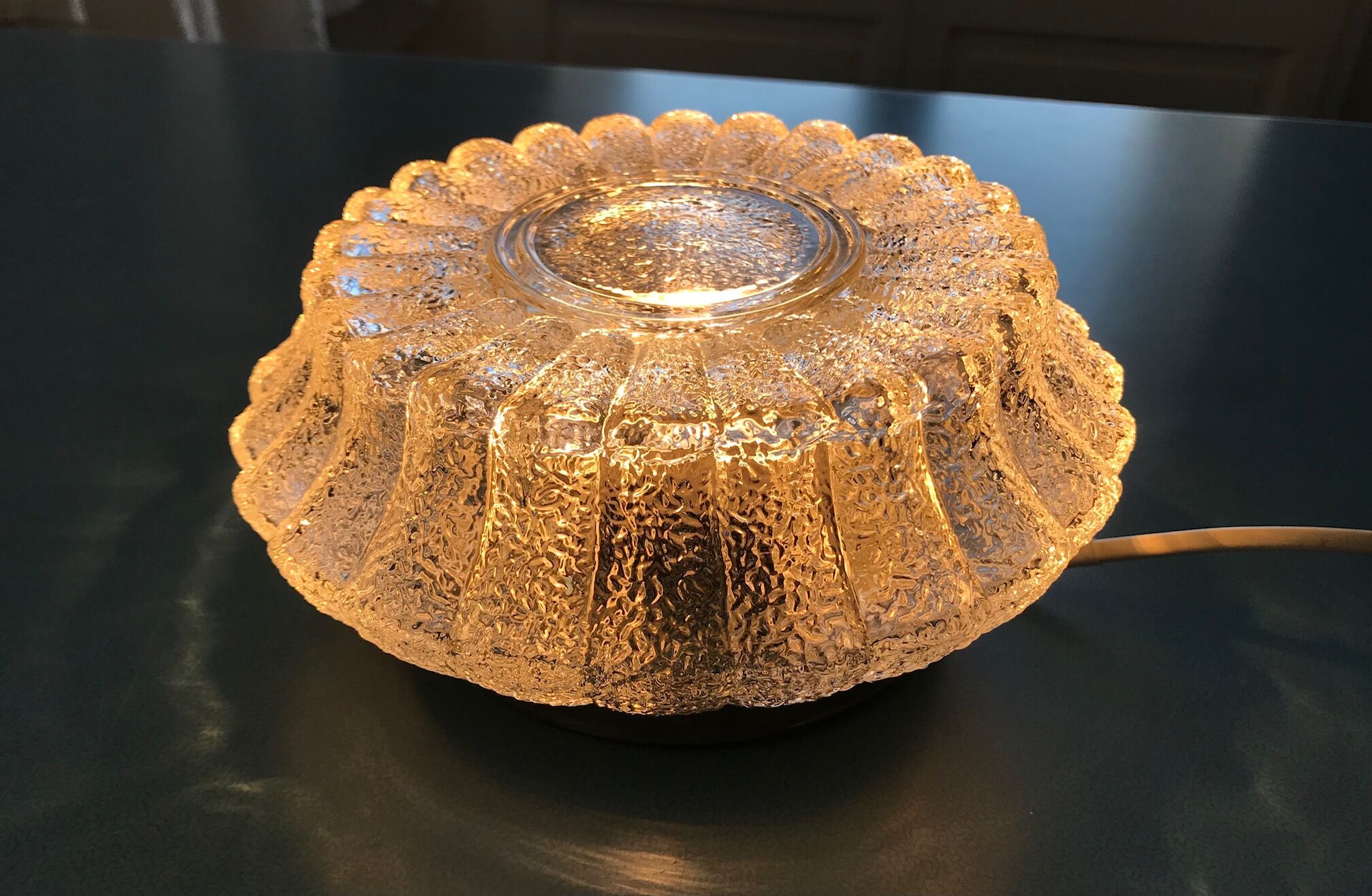 Moulded glass ceiling light