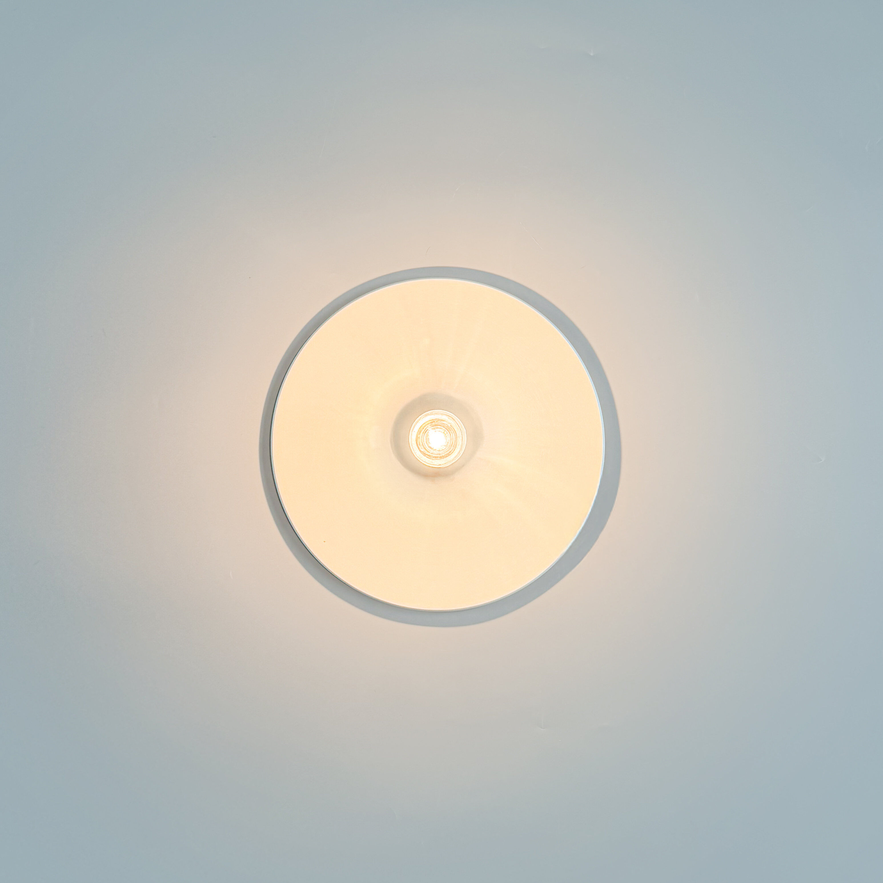 Set of 3 vintage disc wall lamps, 'Charlotte Perriand' for 'Les Arcs', 1970s.