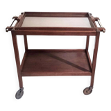 Rolling trolley with removable tray Mahogany 1930s