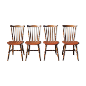 4 chaises Baumann, bois