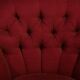 Pair of French red fabric button back armchairs