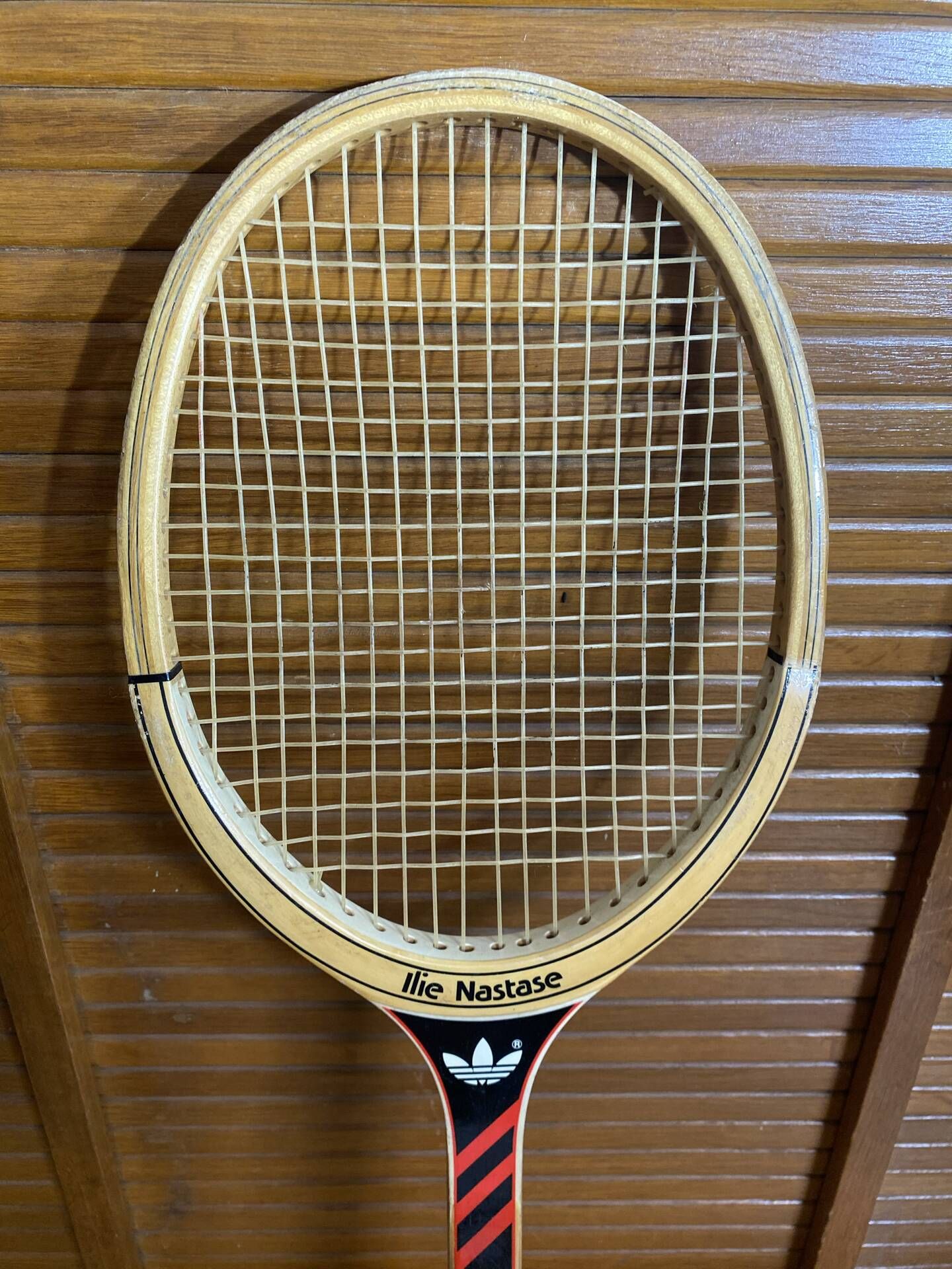 Vintage adidas tennis racket ilie năstase wood + black cover