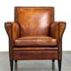 Sleek sheepskin Art Deco design armchair with beautiful details