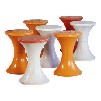 White Tam Tam stool by Henri Massonnet for Stamp, 1970