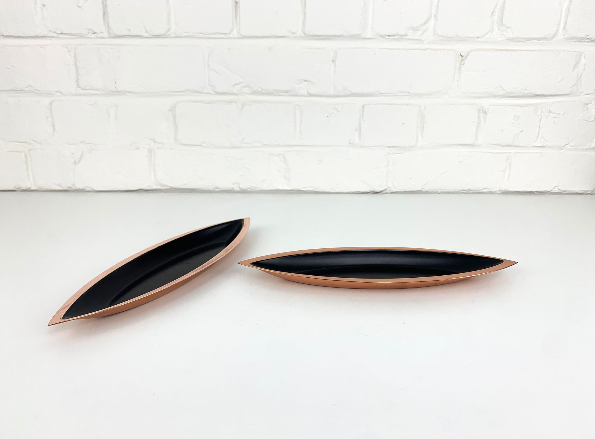 Pair of scandinavian copper cups or bowls ystad metall, design gunnar ander, sweden