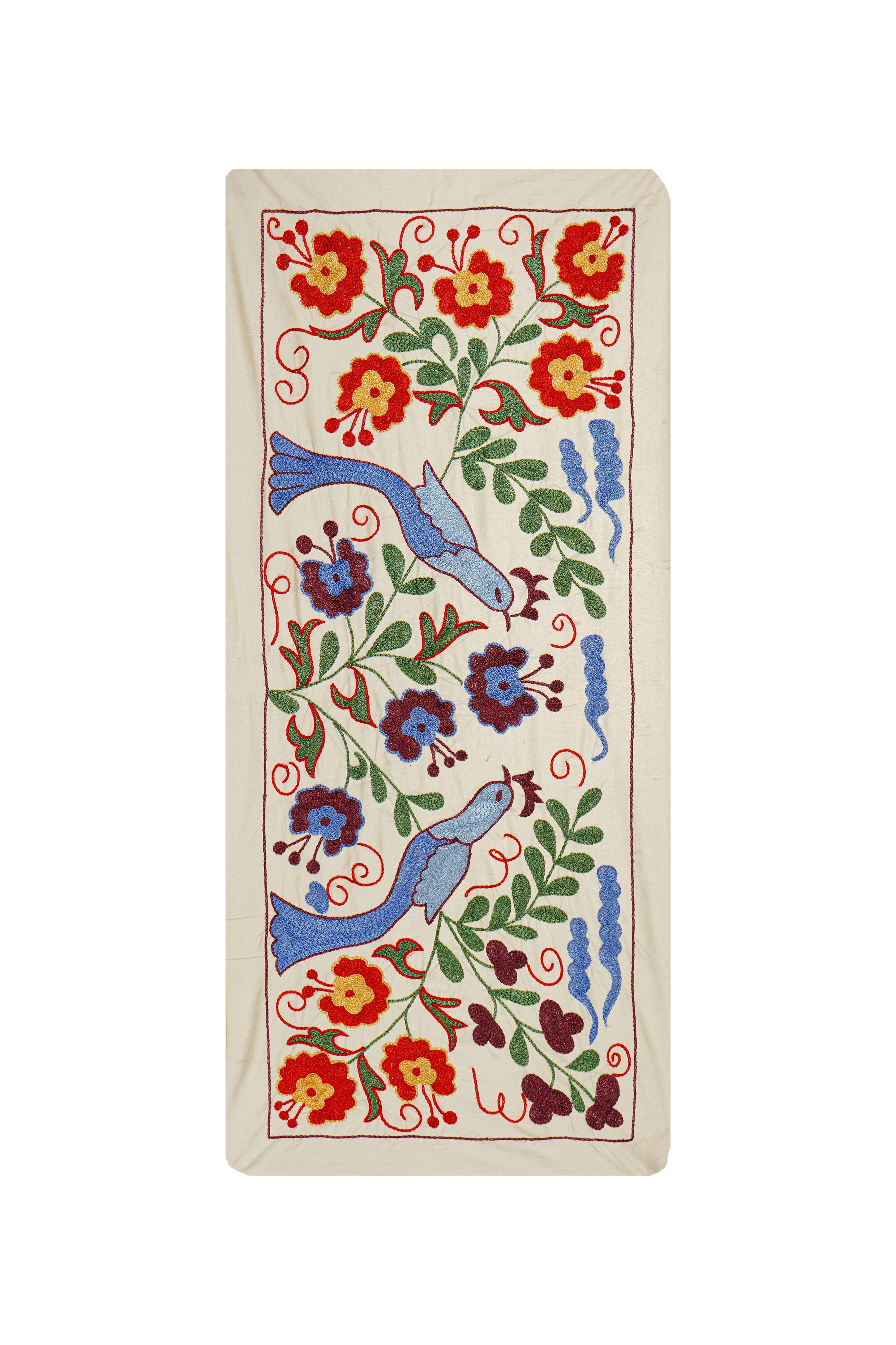 Vintage Turkish rug hand-knotted 44x95 cm