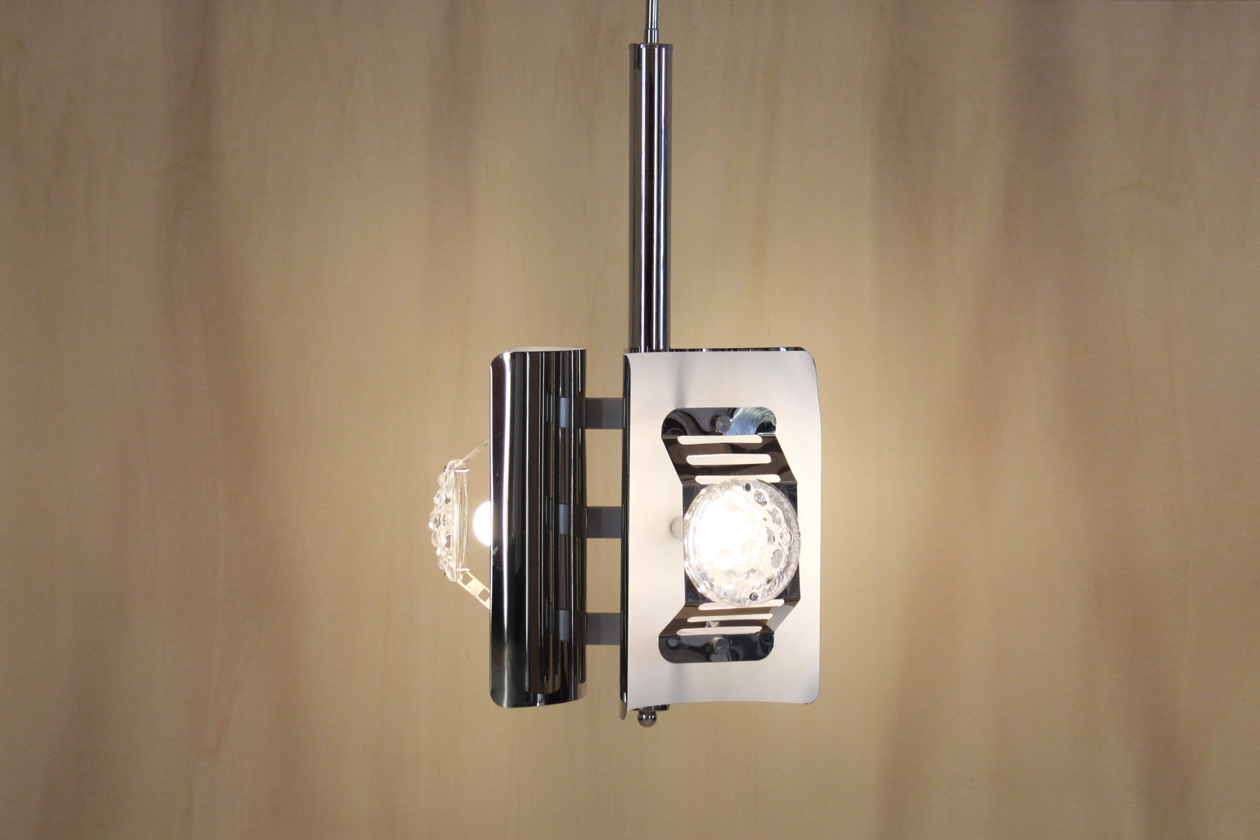 1970s italian vintage chromed chandelier