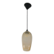 Amber glass suspension light, warm modern interior lighting.