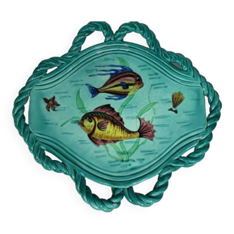 Large ceramic cut dish Monaco Cerart fish