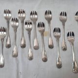 12 Cailar Bayard oyster forks, Coquille model