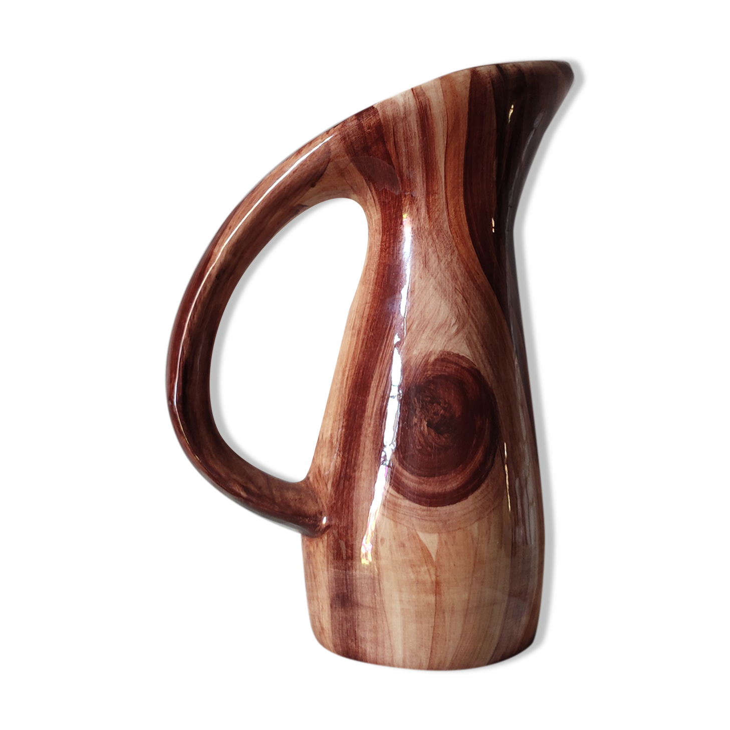 Earthenware decanter in false wood