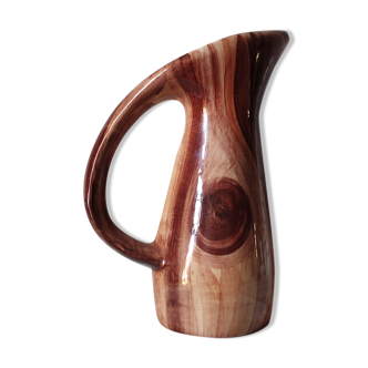 Earthenware decanter in false wood