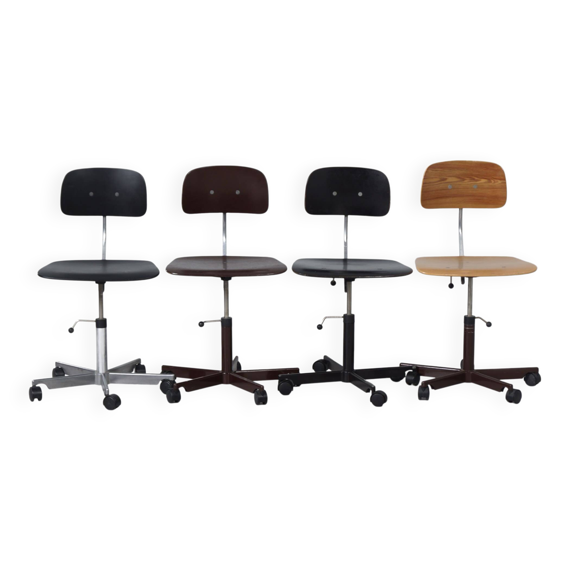 Kevi office chairs by Jørgen Rasmussen for KEVI A·S, set of 4, 1970s – Adjustable