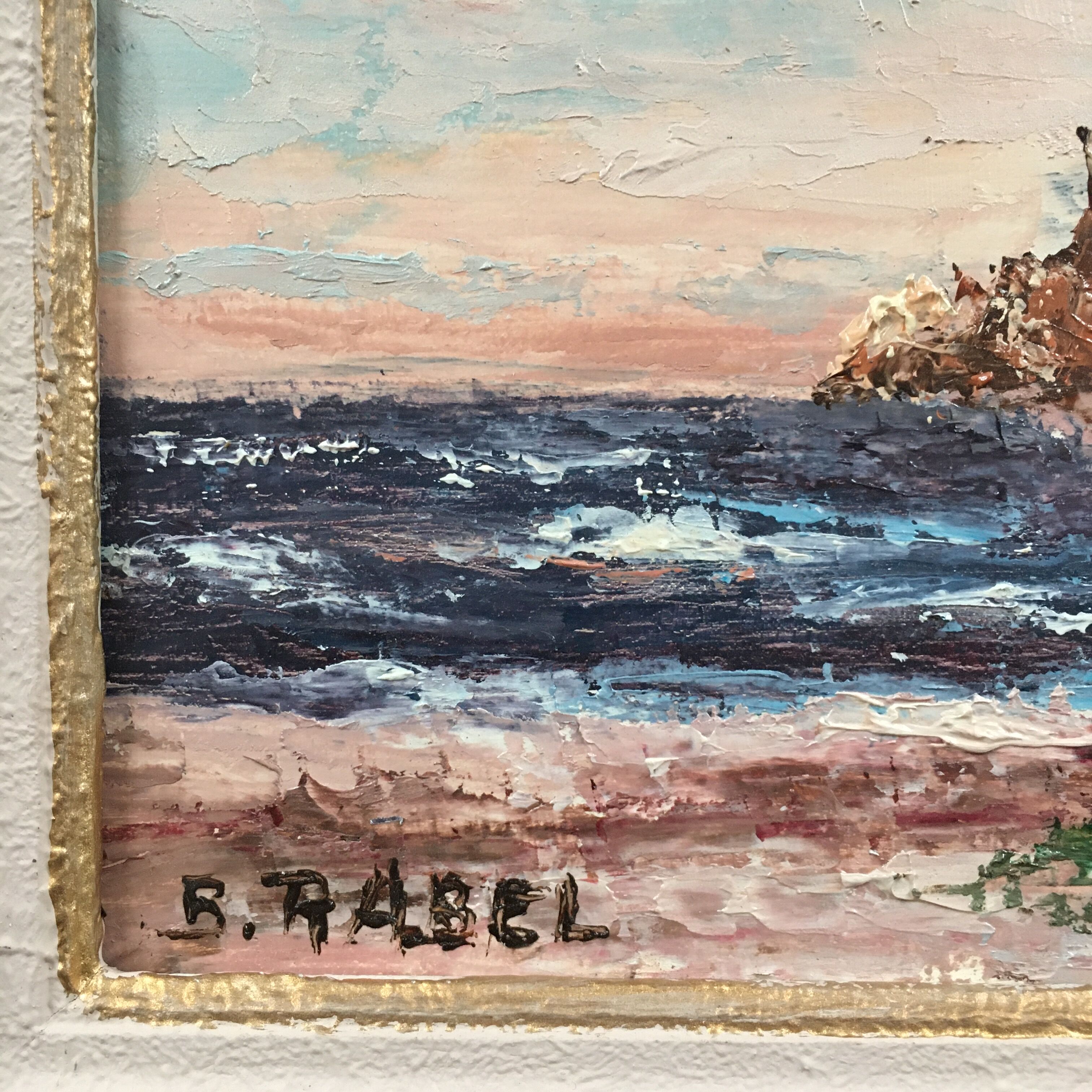 Sea and cliffs landscape painting