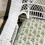 Vintage rattan kids garden armchair