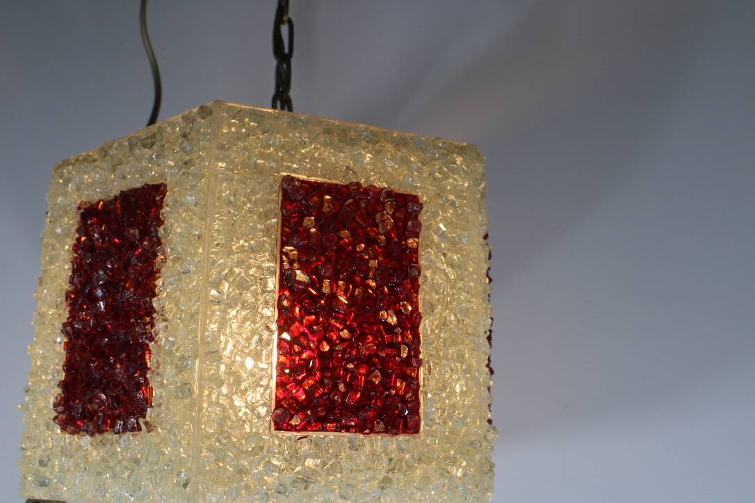 Scandinavian perplex granite chandelier Roland Konst vintage 70