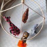 Animal mobile in wax fabric