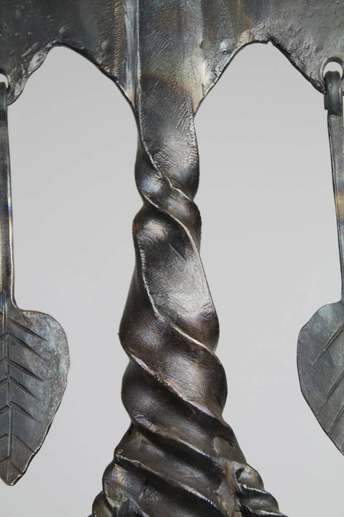 Hand-Forged Wrought Iron Brutalist Candelabra, Scandinavia — circa 1960s/1970s