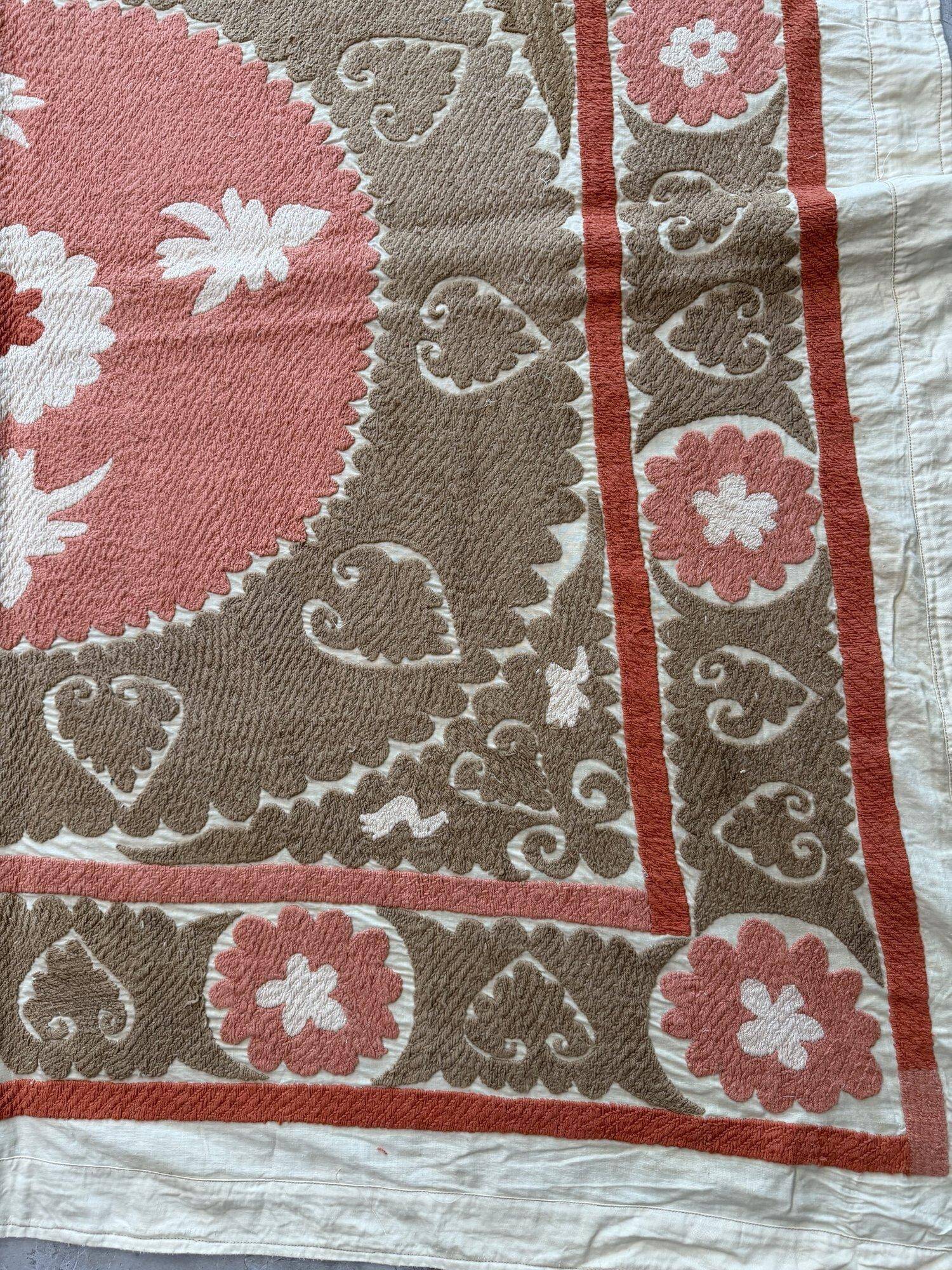 Vintage hand-embroidered tablecloth 133x134 cm
