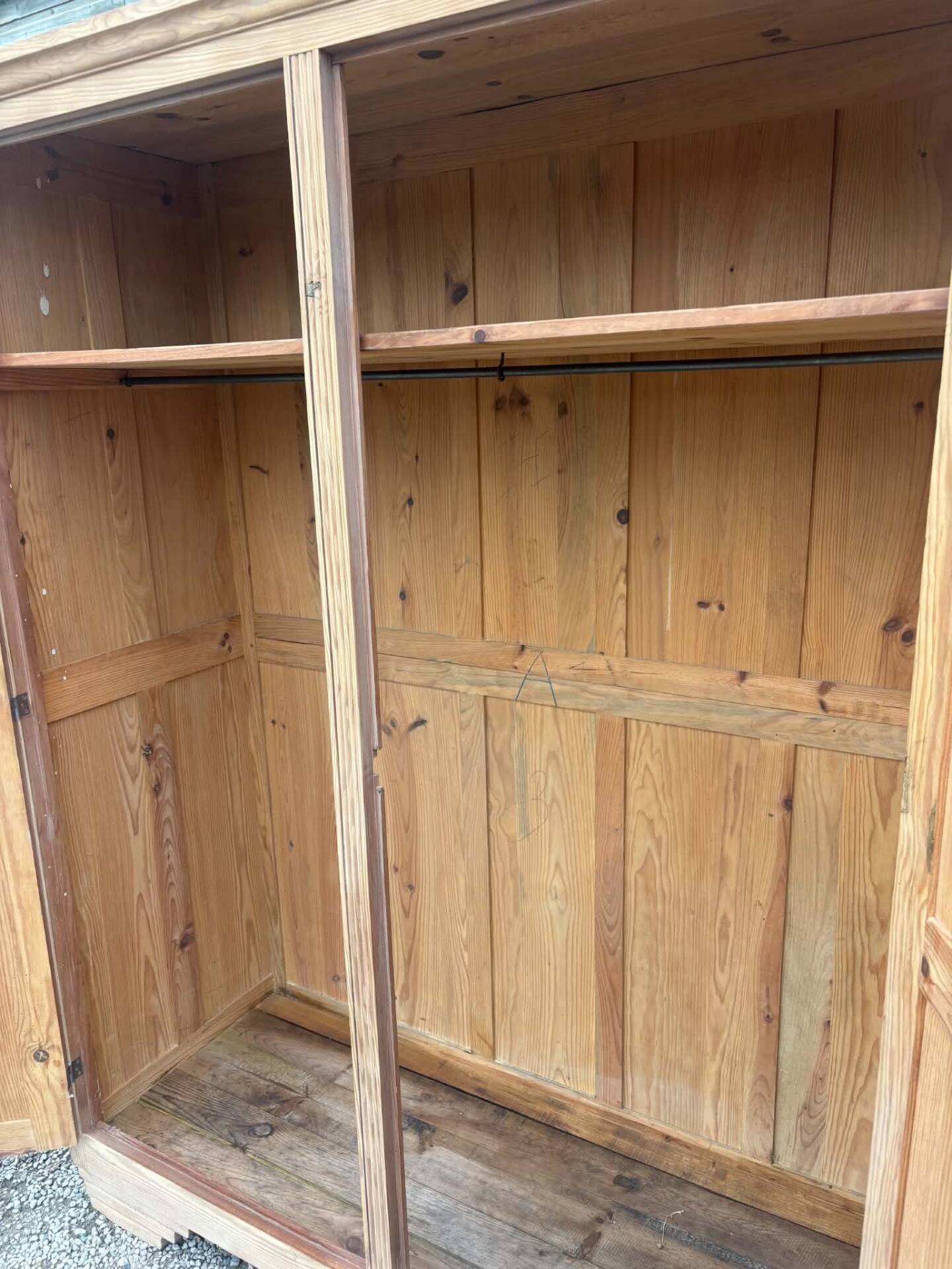 Parisian wardrobe / vintage wardrobe in raw wood