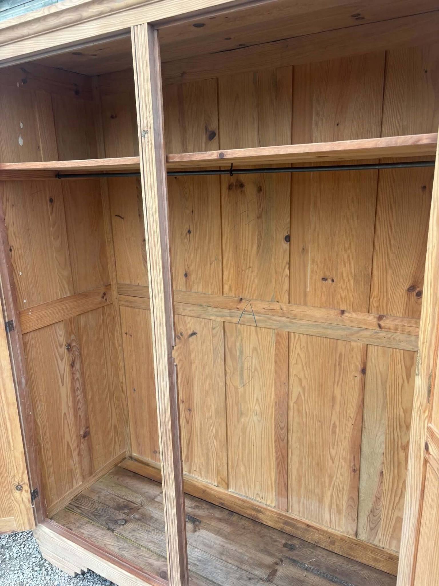 Parisian wardrobe / vintage wardrobe in raw wood