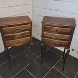 Pair of Louis XV style oak bedside tables