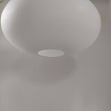 Louis Kalff Opaline and teak pendant lamp for Philips