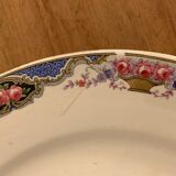 8 colorful flat plates Digoin Sarreguemines 20th century