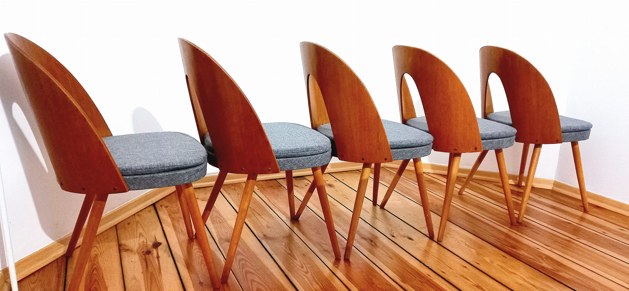 Set of five chairs, design. A. Suman, Tatra Nabytok, Czechoslovakia, 60s