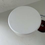 Vintage Midcentury desk lamp in brown leather and chrome Atelje Lyktan, Sweden
