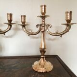 Paire de chandeliers 3 branches en laiton