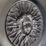 Set of 5 silver metal "Medusa head" trinket trays