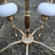Brass opaline chandelier 1950