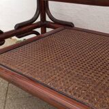 Vintage rattan coffee table and smoked glass