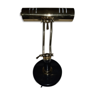 Notary/banker lamp black marble and brass