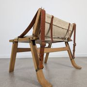 Danish Armchair with Canvas and Leather Straps, 20th Century