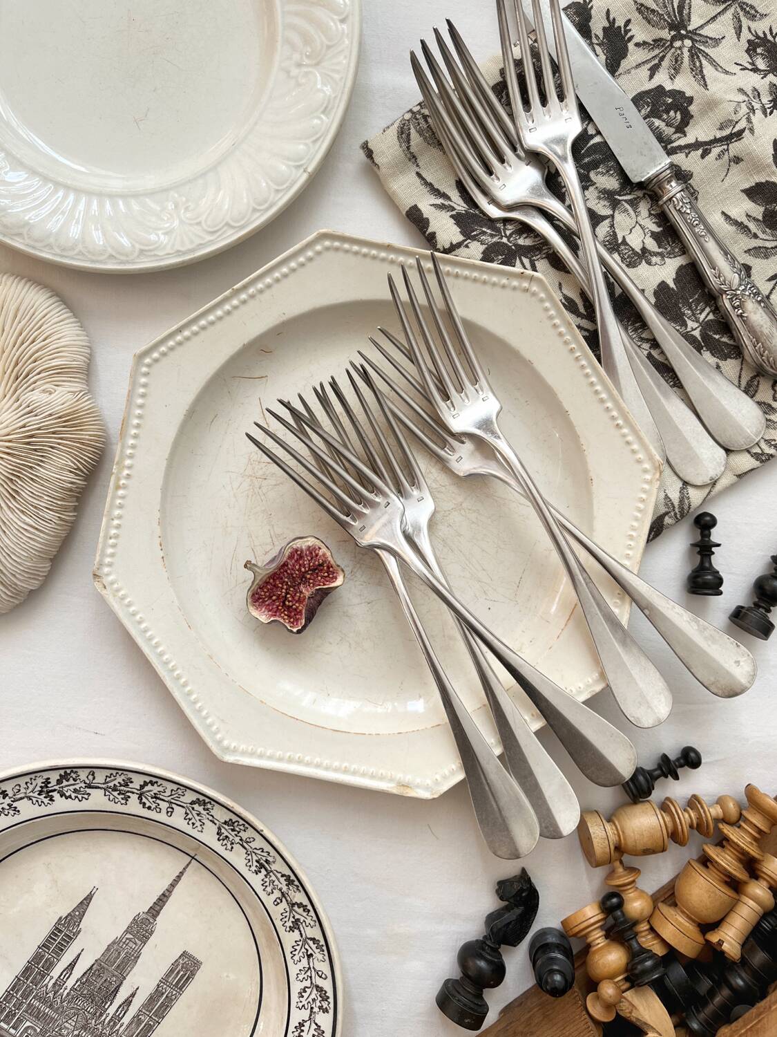 8 old silver-plated table forks