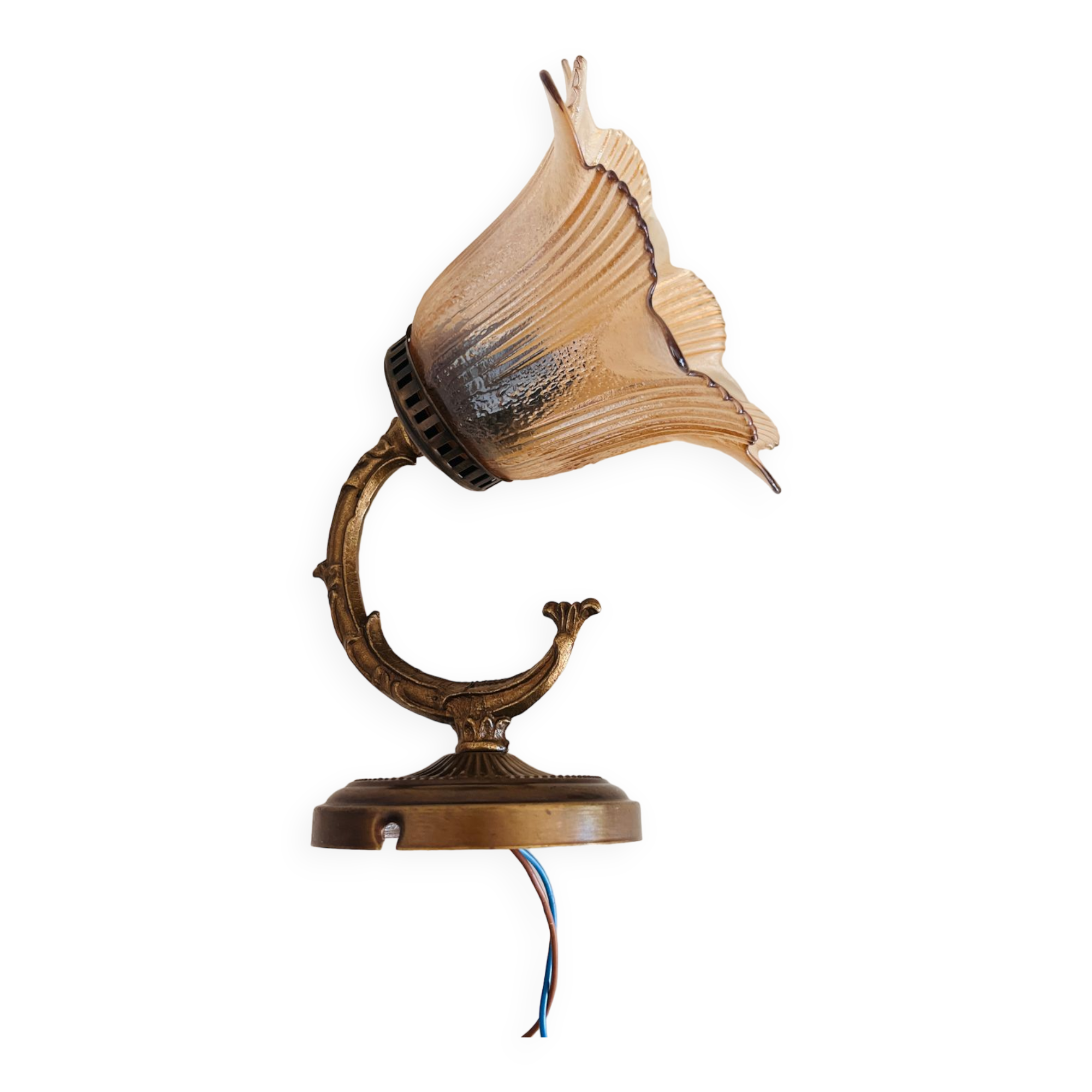 Old wall lamp with glass tulip