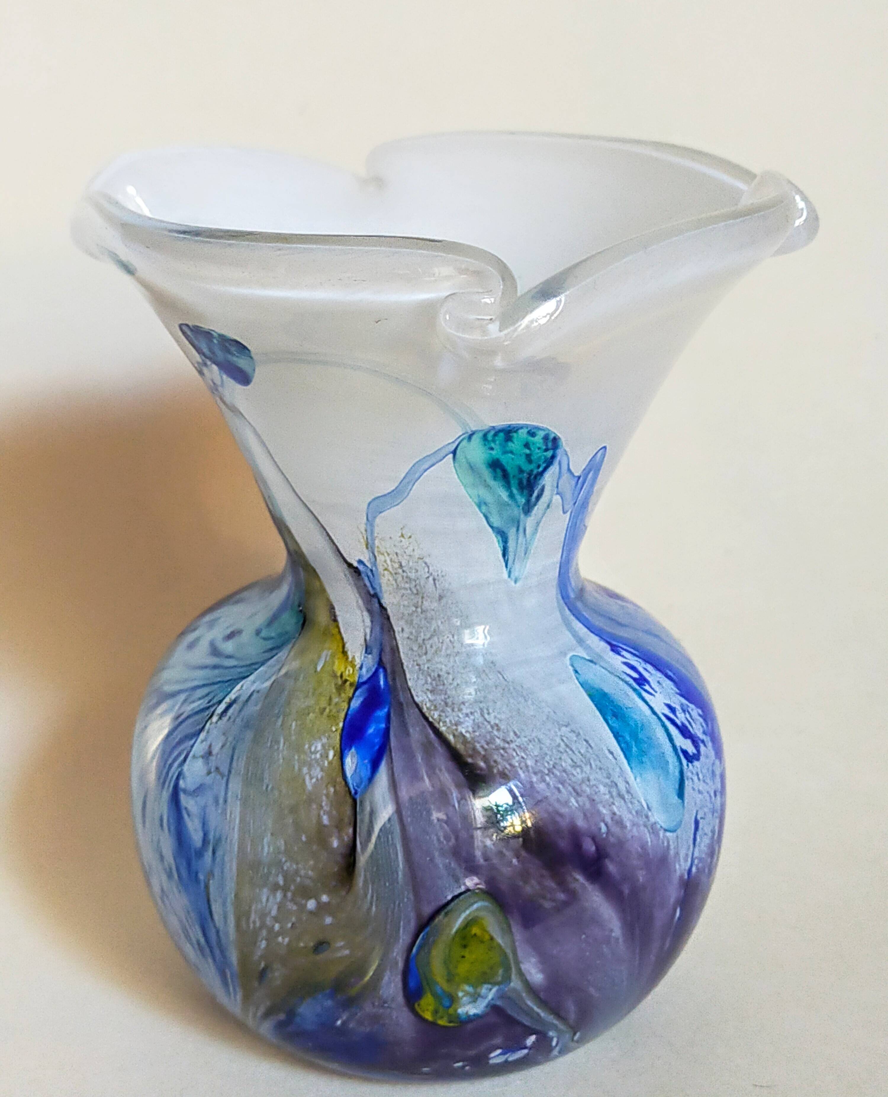 Vase glass paste of the glassmakers of Maure Vieil Mick and Bob Le Bleïs 80s